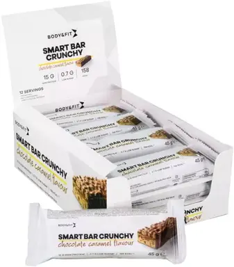 Body&Fit Smart Bar Crunchy Barres protéinées saveur chocolat caramel - 12 barres