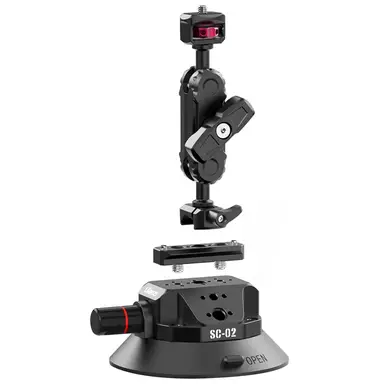 ULANZI SC-02 4.5" Camera Car Suction Cup Mount for DJI OSMO， GoPro Hero， Nikon， Sony， DSLR， Vacuum Suction Cup Holder with Pump and Quick Release NOTA Magic Arm， Camera Car Mount
