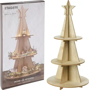 ETAGERE XMAS TREE WOOD 29X60CM