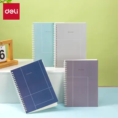 Deli Spiral Notebook, A5 (148x210mm), 80 Sheets/160 Pages, 70gsm - Perfect for Students, Office & Journaling，Forest Sound Series，4-Pack