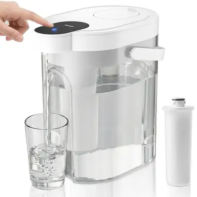 ROUNY Douchette d'eau portable, filtre à eau rechargeable de bureau 4 L avec filtre UF, débit rapide, durée de vie du filtre 300 L, pour la maison et l'extérieur, Pure 1