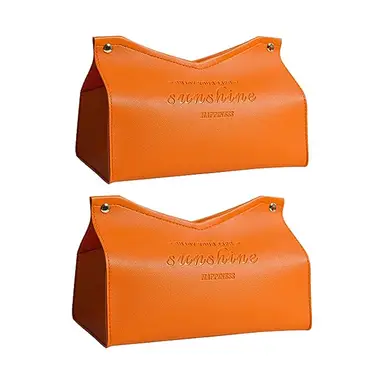 JORDAN&JUDY 2-Pack Orange V-Shape Tissue Box, Vibrant & Stylish