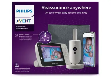 Philips Avent Babyfon mit Kamera - Seidene Weiß - 400 Meter Reichweite - Wifi - SCD953/26