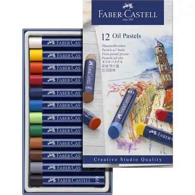 Faber-Castell Creative Studio Oil Pastels,Wallet of 12