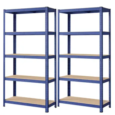 SONGMICSHOME  5-Tier Shelving Units Set of 2, Steel Shelving Unit for Storage, for Garage, Shed, Blue