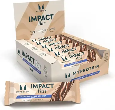 MyProtein Impact Protein Nutrition Bar Dark Chocolate Sea Salt Flavour - 12 x 64g