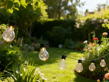 Guirlande à 10 ampoules F5 A60 LED étanches avec minuterie, piles requises - Longueur 50 cm