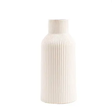 1pc/20.5cm/8in Vase for Pampas Grass, Ceramic Vase, White, Matt, Round, Modern Design, Boho Style for Decoration, Aesthetic, Flower Vase for Living Room, Bedroom Decoration, Simple Nordic Style