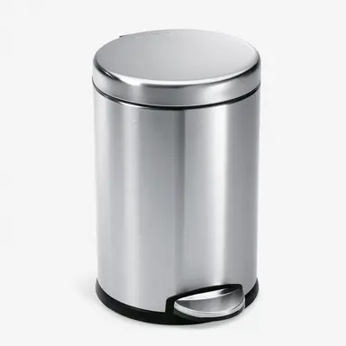 Simplehuman 4.5L Round Bathroom Pedal Bin, Brushed Stainless Steel