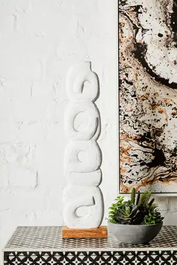 Fifty Five South Sculpture Fidel Rustic Rings White