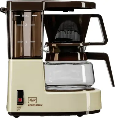 Melitta Aromaboy, Filter Coffee Machine, Retro, Compact, 0.31L, Beige & Brown - 1015-03