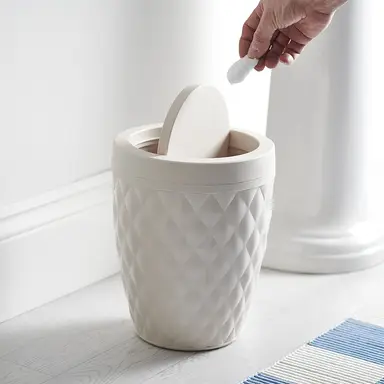 Addis Diamond Collection Bathroom Bin - White