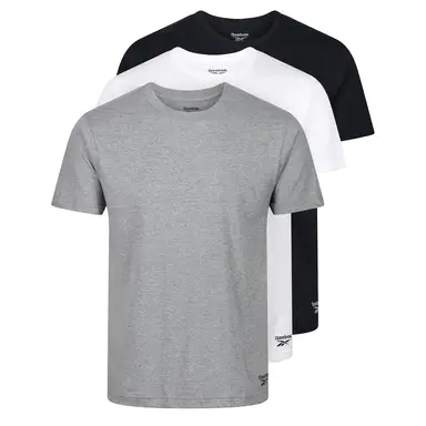 Reebok SANTO T-shirt met boordenkant - zwart/wit/grijs melkchocolade - L