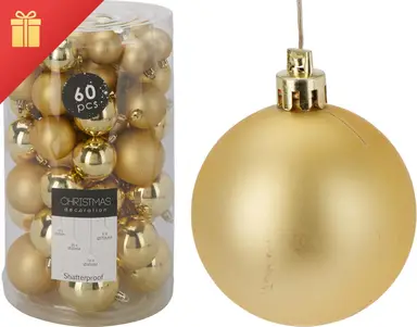 Koopman Kerstballen Set 60st Goud