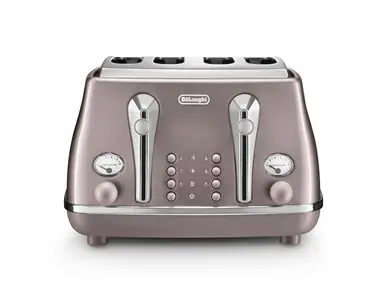 De’Longhi Icona Metallics 4 Slice Toaster, Pink, CTOT4003.PK