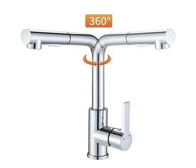 Keukenkraan met uittrekbare sproeier, enkele hendel mengkraan