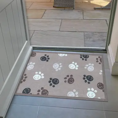 Likewise Doormat Knightsbridge Pawprints Brown 50x75cm