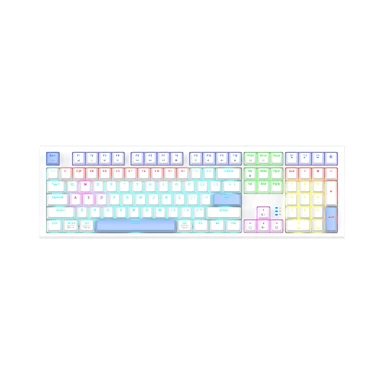 ochama J104 Full size  RGB wired mechanical keyboard, QWERTY US layout, USB-A, White