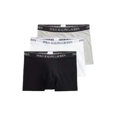Ralph Lauren Stretch Cotton Trunk 3-Pack - White/Polo Black/Andover Heather