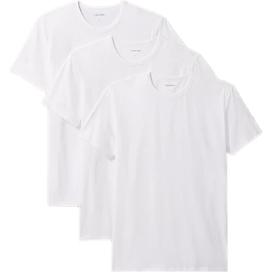 Calvin Klein t-shirt à col rond, lot de 3, blanc, taille-L, 100