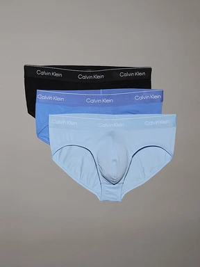 Calvin Klein Herren Hip-Slips, 3er-Pack, Schwarz/Gletscher/Blauglockenfarbe, 3XL