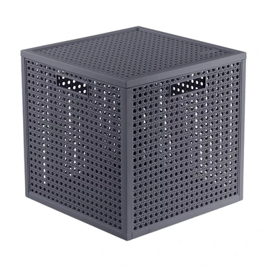 Curver Kaya opbergmand - 19 liter - 28 x 28 x 28 cm - Antraciet - Premium opbergoplossing, duurzaam kunststof, moderne huisorganisatie