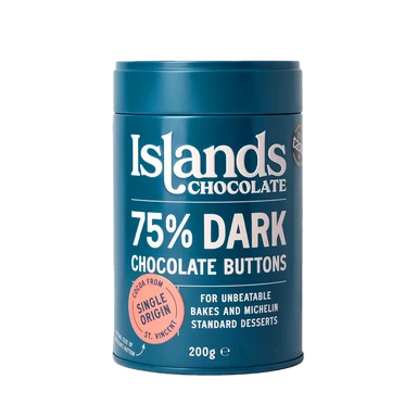 Islands Chocolate 75% Dark Christmas Chocolate Buttons 200g