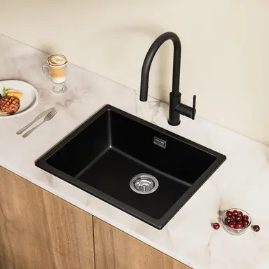 Granitspüle 55 x 44 cm, Unterschrank-/Unterbau-Spüle