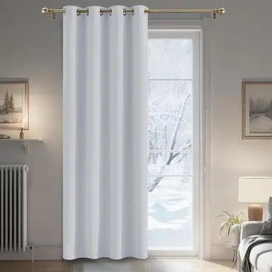 PONY DANCE Blackout Curtain with Eyelet, 1 Panel W132xL210cm (W52xL84inch), Greyish White