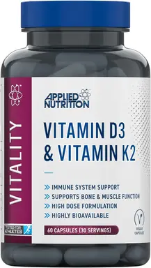 Applied Nutrition Vitamin D3 + K2 Bone Health - 90 Vegan Capsules