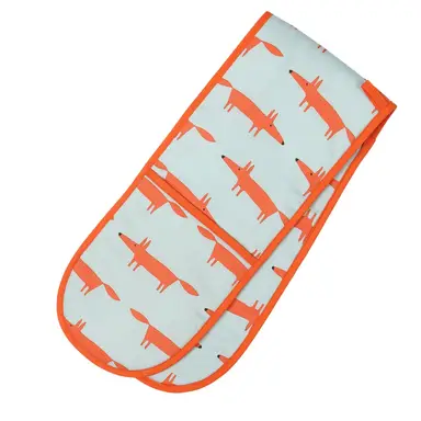 Scion by Dexam Double Oven Gloves Mr Fox Blue/Orange
