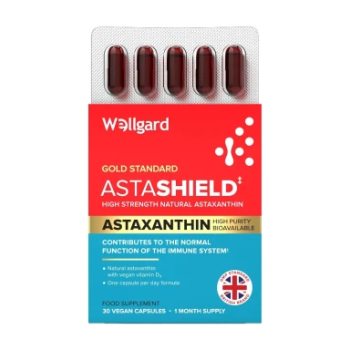 Wellgard Astashield with 8mg of Natural Astaxanthin - 30 Vegan Capsules