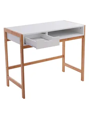 Interiors by Premier Desk Rostok 1 Drawer White/Natural