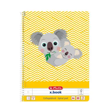 Spiralblock A4 Lineatur 27 Süße Tiere Koala 80 Blatt liniert