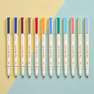 WRITECH Arts Sign Brush Pen 12 Assorted Multi Colors