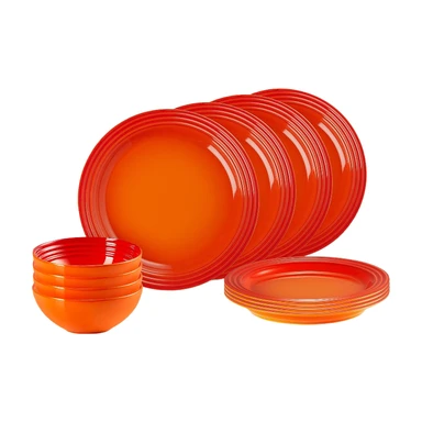 Le Creuset 12-teiliges Geschirrset Orange