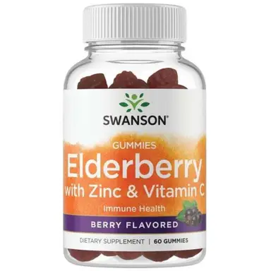 Swanson Elderberry + Zinc + Vitamin C Immune Berry Gummies Flavour - 60 Gummies