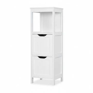 Yaheetech Badschrank mit herausnehmbaren Schubladen, weiß, MDF, 30 x 30 x 89 cm