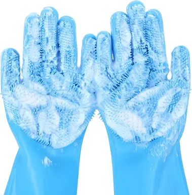 Pecute Gants de toilettage et de ménage en silicone 