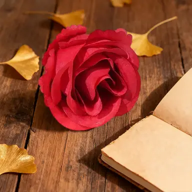 Wei’s Moment 20Pcs Artificial Flowers Roses, Real Touch
 Foam Roses, Fake Flowers Rose for DIY Wedding Bridal Bouquets Baby Shower Table Centerpieces Home Decorations, Cream Red