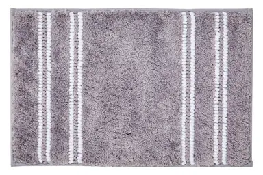 Maison by Premier Bath Mat Soak Microfibre Tufted Stripe Grey 40x60cm