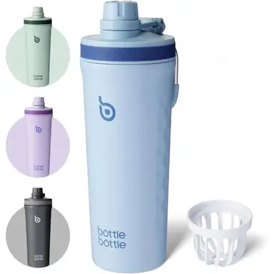 BOTTLE BOTTLE Gourde de sport double paroi en acier inoxydable avec bille mélangeuse, bleu, 770ml