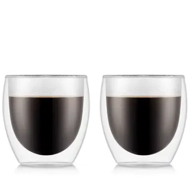 Bodum PAVINA Set of 2 - 250ml Double Walled Thermo Glasses - Small