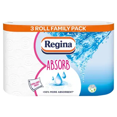 Regina XXL Absorb Kitchen Roll, 2-Ply, 3 Rolls