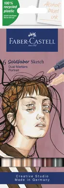 Faber-Castell Goldfaber Sketchmarker Etui 6 stuks Portrait op alcoholbasis