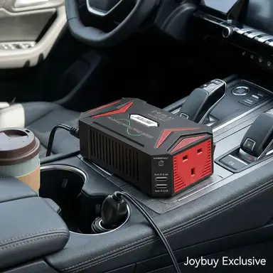 BESTEK 300W Pure Sine Wave Car Inverter 12V to 230V/240V with Dual 4.8A USB Ports Portable Power Adapter for Vehicle Travel Outdoor Use