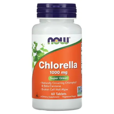 NOW Foods Chlorella Superfood 1000mg Daily Wellness Support Tablets - 60 Tablets