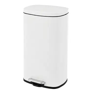 SONGMICSHOME  30L KitchenRubbish Bin with Soft-Close Lid and Inner Bucket, White