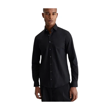 Calvin Klein chemise slim stretch en popeline noire pour homme - Taille 41