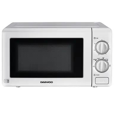 DAEWOO Microwave - 800W, 20L, White with Stainless Steel Cavity, 6 Power Settings & Defrost, SDA2075GE